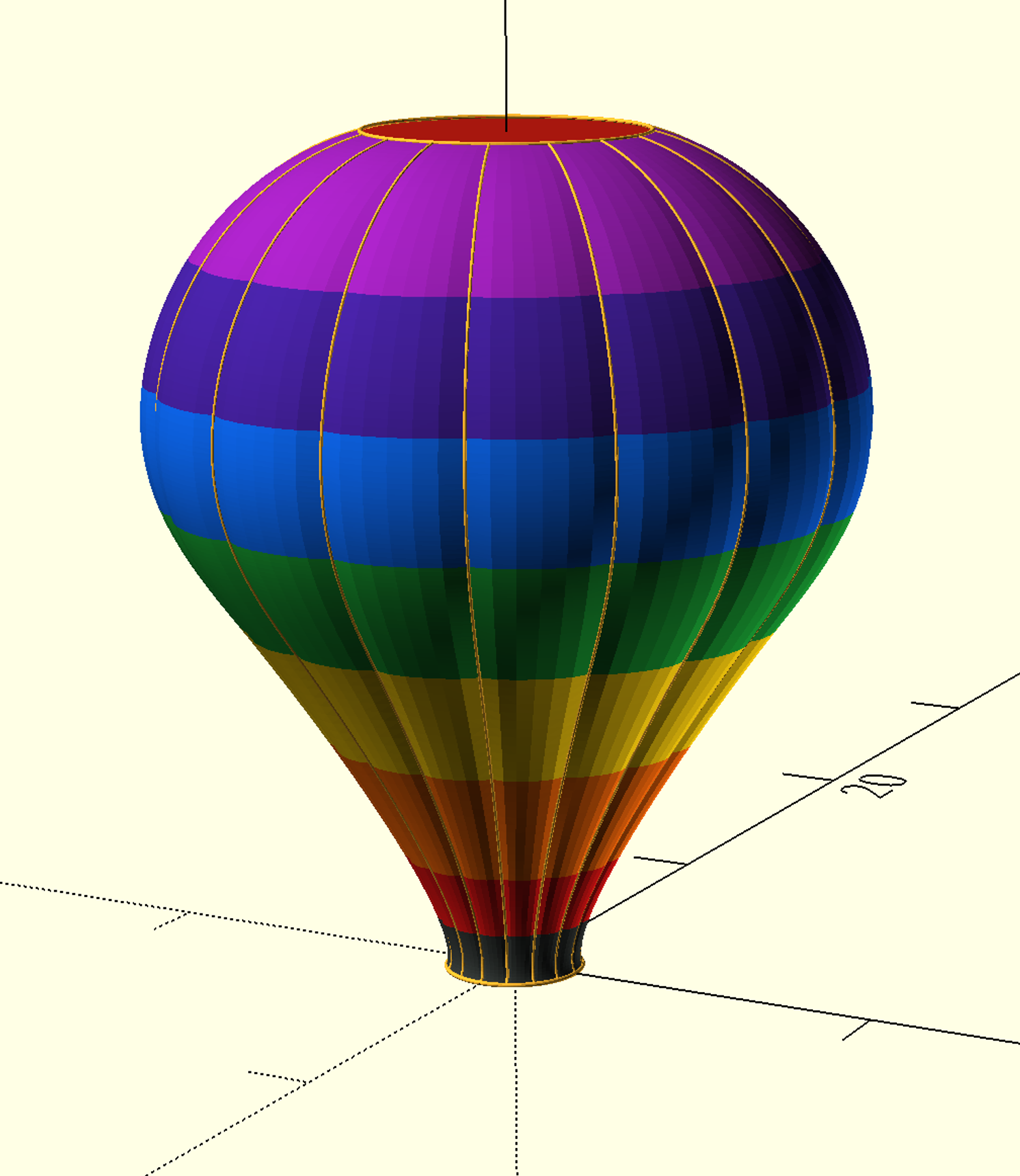 OpenSCAD: Hot Air Balloon (Generated)