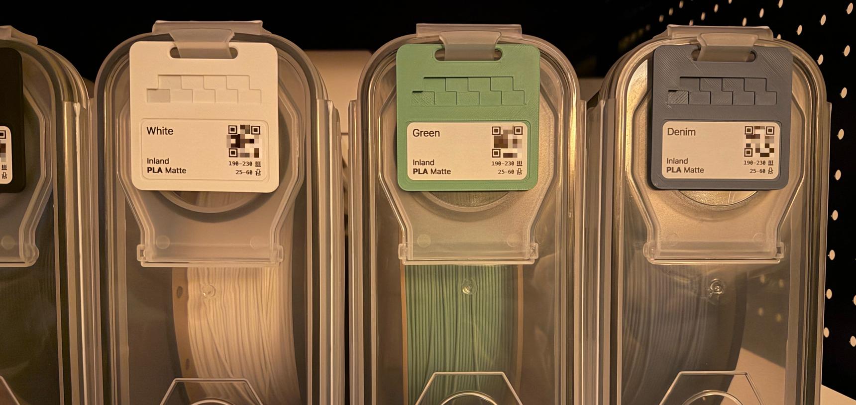 Filament samples hanging on air-tight containers