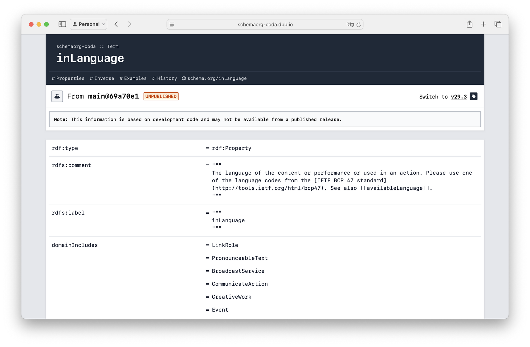 Screenshot: Schema Term