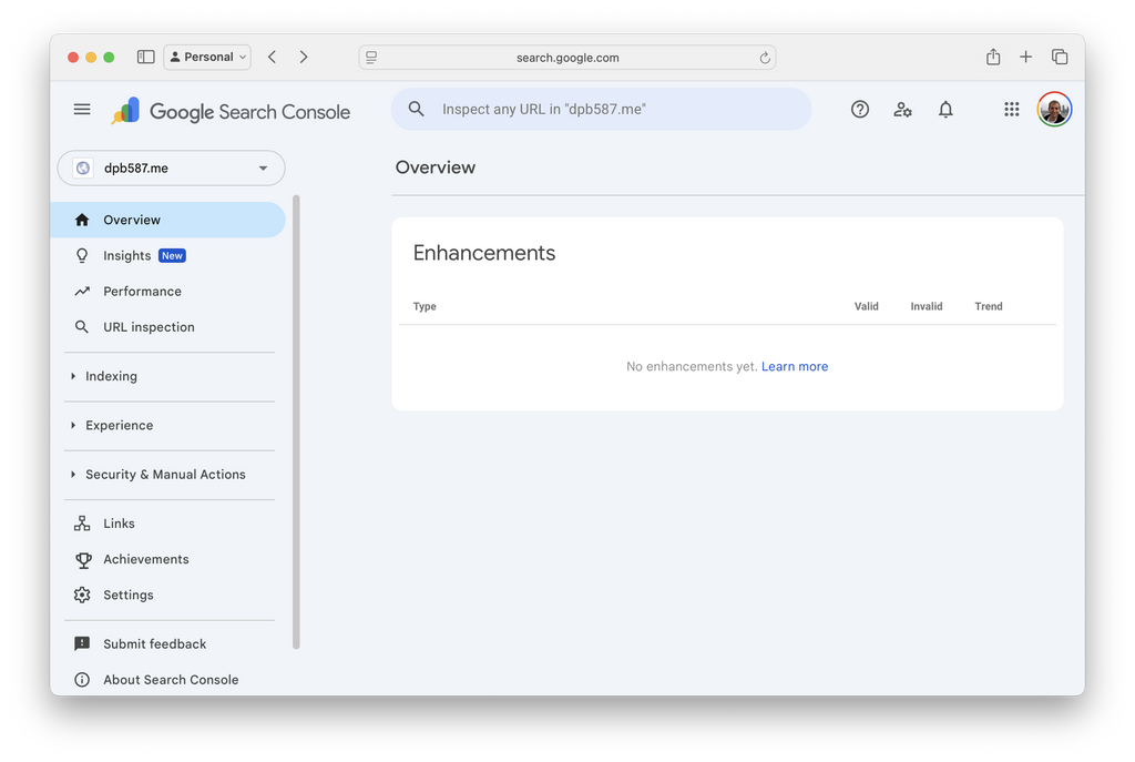 Google Search Console - Overview